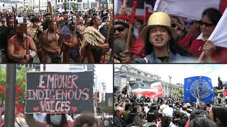 Decenas de miles de maoríes protestan por sus derechos frente al Parlamento neozelandés  AFP [upl. by Kina]