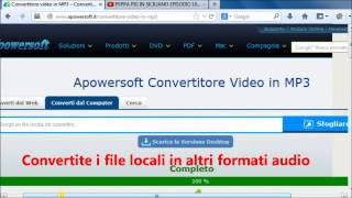 Convertitore Video in MP3  Convertite gratuitamente i video in file MP3 [upl. by Naejarual]