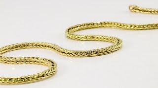 18k Yellow Gold Solid Foxtail Link Necklace  dynamisjewelrycom [upl. by Aruasi]