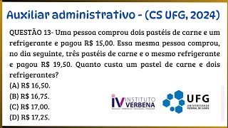 QUESTÃƒO 13 CSUFG 2024  AUXILIAR ADMINISTRATIVO  PREFEITURA DE INHUMAS GO [upl. by Hightower283]