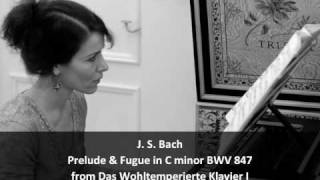 J S Bach  Prelude amp Fugue in C minor BWV 847 from WTC I  Chiara Massini harpsichord [upl. by Wahlstrom]