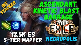 325 POB STier Mapper Ascendant Kinetic Blast  Barrage Build Intelligence Stacker 12k ES PoE [upl. by Helsell]