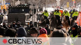 Police confront convoy protesters in Ottawa as more arrests made  CBC News special [upl. by Eirb]