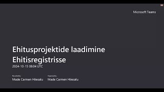 Koolitus ehitusprojektide laadimine ehitisregistrisse [upl. by Carlita]