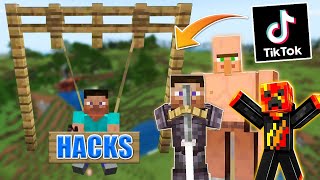 Trying Viral Minecraft Tiktok Hacks Part 1 [upl. by Idur]