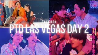 taekook PTD LAS VEGAS DAY 2  Jungkook sitting on Taehyungs lap [upl. by Sirovat281]