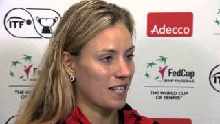 2014 Fed Cup Final  Official Fed Cup  Angelique Kerber Interview after losing Rubber 2 in Final [upl. by Willet]