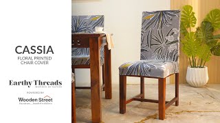 Cassia Floral Printed Chair Cover  Best Dining Chair Slipcovers  Earthy Threads [upl. by Warrick904]