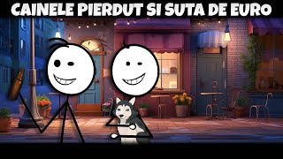 CÂINELE GĂSIT ȘI RECOMPENSA DE 100 EURO stickman animation povesti animatie [upl. by Ruckman157]