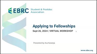 EBRC SPA Graduate Fellowships Workshop [upl. by Verla]