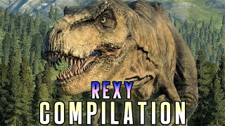 REXY Jurassic World Dominion COMPILATION  Jurassic World Evolution 2 [upl. by Carroll670]