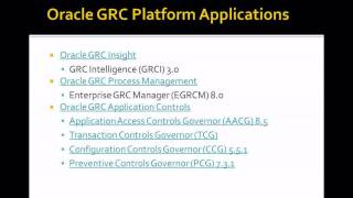 Introduction to the Oracle Governance Risk and Compliance GRC Platform [upl. by Merce]