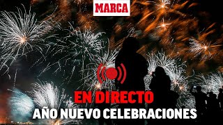 Celebraciones de FIN DE AÑO en todo el mundo I Campanadas Luces láser y fuegos artificiales [upl. by Aisetal]