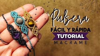 🔮 Pulsera de Macrame FÁCIL con PIEDRA NATURAL 37  DIY Easy Macrame Bracelet with Stone Tutorial [upl. by Ical]