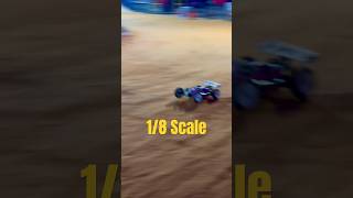 18 Scale nitro buggies racing offroad and sometimes offtrack on red clay dirt track [upl. by Paolo]