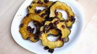 How to make Butter Cranberry Glazed Acorn Squash Fall recipe [upl. by Noemi]