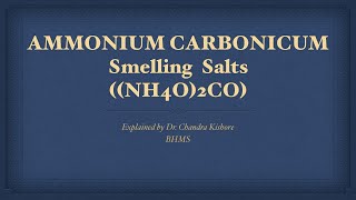 Ammonium Carbonicum  Allen’s Keynotes  Well Explained [upl. by Nomyar144]