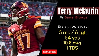 Terry McLaurin every catch and run  Washington Commanders vs Denver Broncos  Week 2 [upl. by Aidroc745]