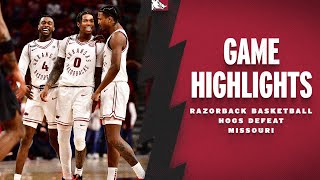 Highlights Arkansas Razorbacks Defeat Missouri  RAZORBACK BASKETBALL [upl. by Olinad]