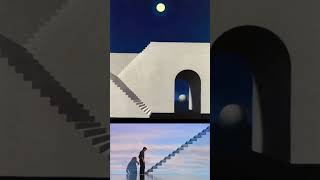 René Magritte ARCHITECTURE AU CLAIR DE LUNE in The Truman Show [upl. by Shaughnessy725]