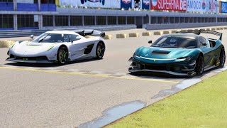 FerrarI SF90 Speciale R 2024 vs Koenigsegg Jesko 2023 at Monza Full Course [upl. by Hako442]