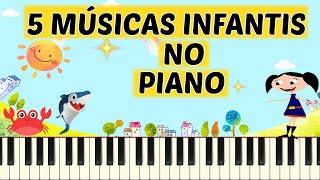 5 MÚSICAS DIVERTIDAS e FÁCEIS NO TECLADO PARA CRIANÇAS [upl. by Jankell206]