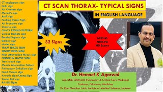 CT SCAN THORAX ENGLISH Typical Named Sign for Exams NEET SS NEETPG Dr Hemant K Agarwal [upl. by Aniehs]