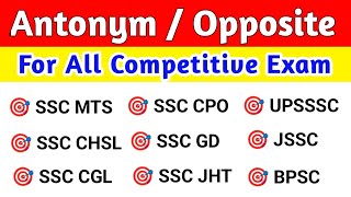 Antonym for SSC MTS CHSL CGL GD RPF amp Other Competitive Exams  Practice Set 1 [upl. by Kasevich]