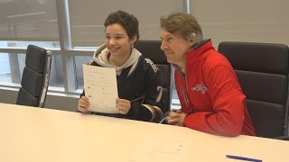 Washington Capitals sign 16yearold for MakeaWish event [upl. by Doris]