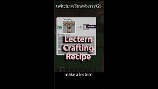 Lectern Minecraft Crafting Recipe [upl. by Lanie]