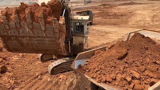 Huge Terex RH170 Shovel Excavator Loading Dumpers In Different Mining Sites  Mega Machines Movie [upl. by Sanchez817]