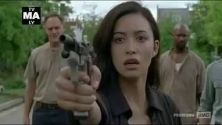 The Walking Dead 7x08 Rosita Shoots At Negan [upl. by Inaluahek]