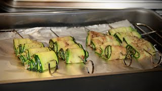 Gerookte courgette rolletjes recept [upl. by Yanad]