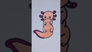 how to draw mini axolotl Beautiful kids drawing kidsvideo axolotl ytshorts viral [upl. by Sukey]