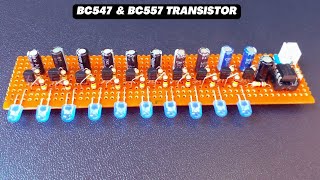 This 10 Channel Running LED Circuit  BC547BC557 amp NE555  product tech [upl. by Miriam]