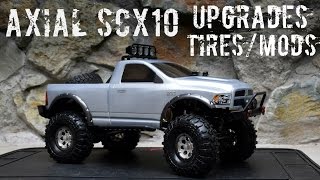 Axial SCX10 Upgrades and Mods Tires Wheel Weights and Battery Relocation [upl. by Etnahs]