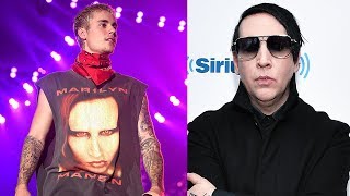 Justin Bieber APOLOGIZES amp Ends TShirt Feud With Marilyn Manson [upl. by Constancy]