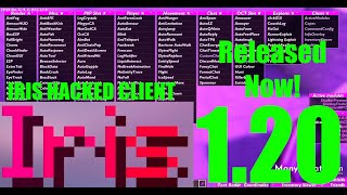 FIRST MINECRAFT BEDROCK HACKED CLIENT UPDATED TO 120  Iris Hacked Client 120 amp 12010 [upl. by Thorlay]