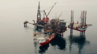 Offshore Decommissioning Tyra Wellhead and Riser Platform Removal Campaign Heerema [upl. by Kobi]