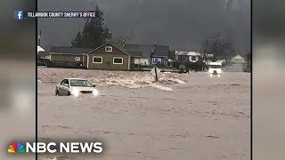 Millions in Pacific Northwest under flood alerts as multiple storms hit region [upl. by Craggie]