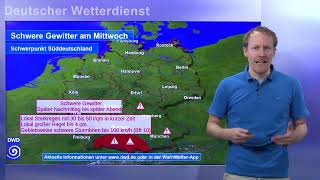 31072024 Unwetterinformation  Deutscher Wetterdienst DWD [upl. by Nojad954]