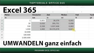 UMWANDELN Funktion ganz einfach  Umrechnen  Excel 365 Tutorial [upl. by Amahs932]