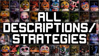 FNAF Ultimate Custom Night ALL Character Descriptions And Strategies [upl. by Chauncey]