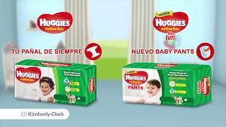 NUEVOS HUGGIES Active Sec Baby Pants con AjustePerfecto [upl. by Nilyahs]