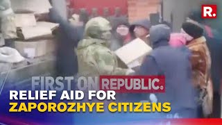 Russians Provide Relief Aid To Citizens Of Ukraines Zaporozhye As War Enters Day 11 [upl. by Kress557]