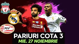 PARIURI miercuri 27112024  Bilet COTA 3  PSV  Shaktior Liverpool Real Madrid [upl. by Irita]