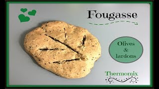 Fougasse olives amp lardon au thermomix [upl. by Lamson]