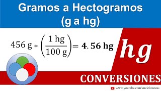 Gramos a Hectogramos g a hg  CONVERSIONES [upl. by Cocke]