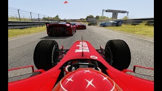 Onboard Ferrari F1 2004 Michael Schumacher vs Supercars at Zandvoort [upl. by Arteid]