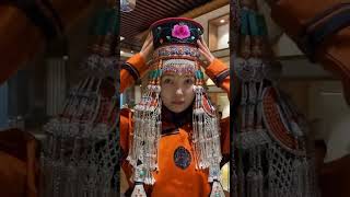 Headgear matching bridalheaddress Mongolian headdress [upl. by Nnyleve]